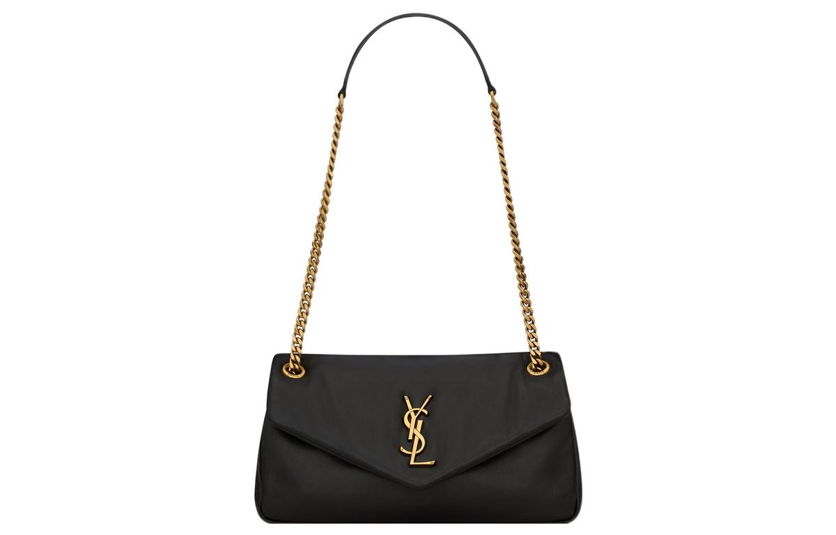 Saint Laurent SAINT LAURENT Sheepskin Envelope Bag Portable Crossbody Bag Shoulder Bag Women's Black