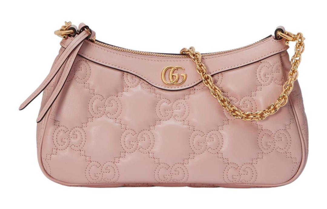 Gucci Gucci GG Matelassé Leather Mahjong Shoulder Bag Shoulder Bags Handbags Women's Pink
