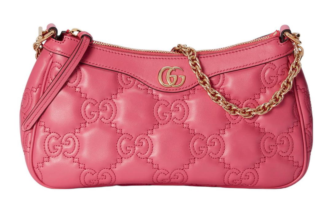 Gucci Gucci GG Matelassé Leather Mahjong Shoulder Bag Shoulder Bags Handbags Women's Pink