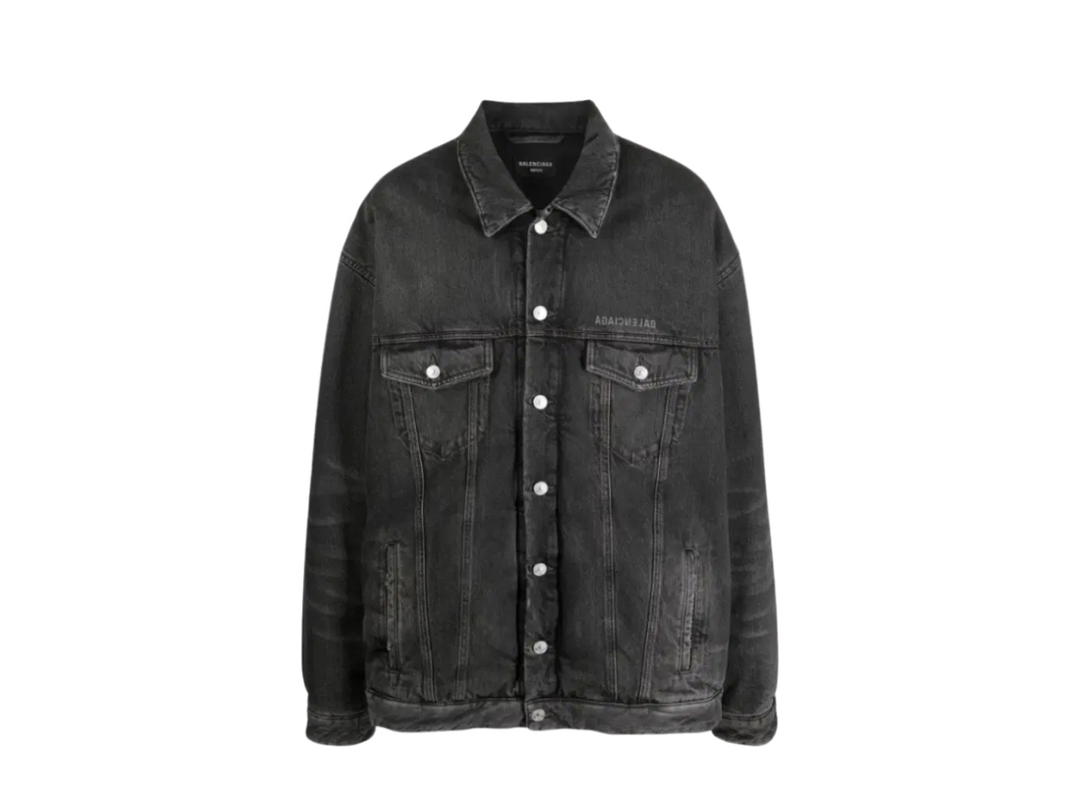 Balenciaga Balenciaga Mirror Padded Denim Jacket Dark Grey
