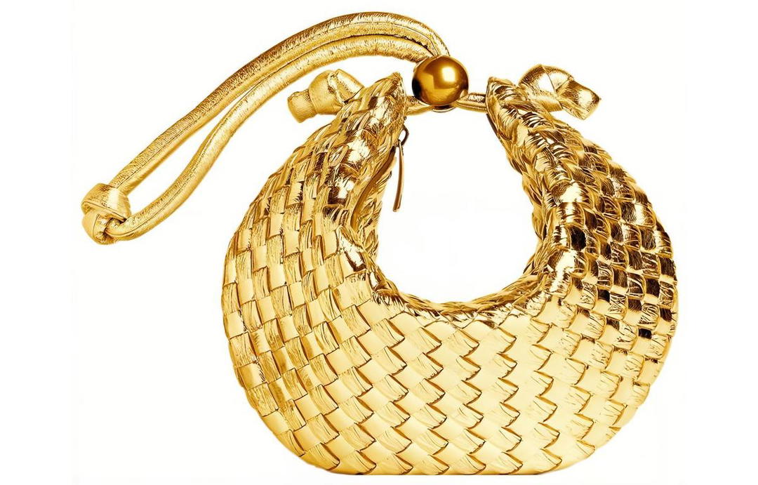 Bottega Veneta Bottega Veneta Turn Lamb Leather Handbags Clutches Small Size Women's Gold