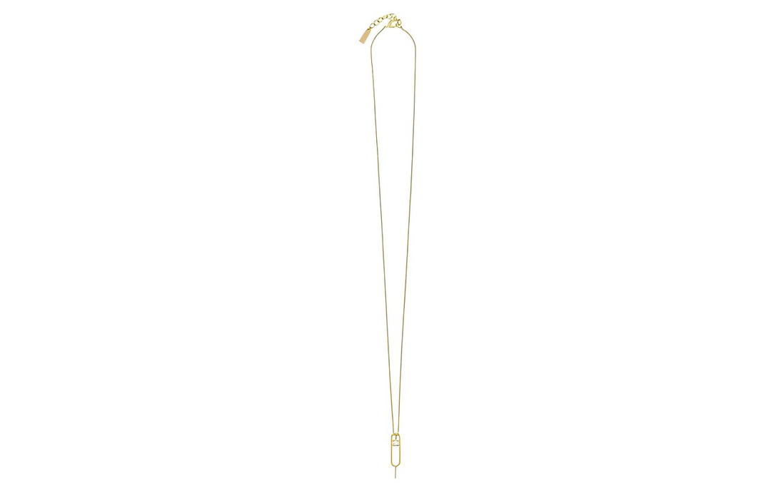 Saint Laurent Saint Laurent Sim Key And Rhinestone Charm Necklace - gold