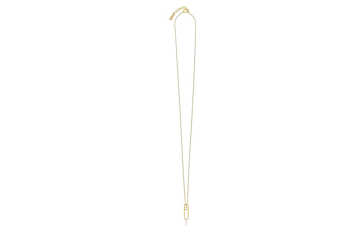 Saint Laurent Saint Laurent Sim Key And Rhinestone Charm Necklace - gold