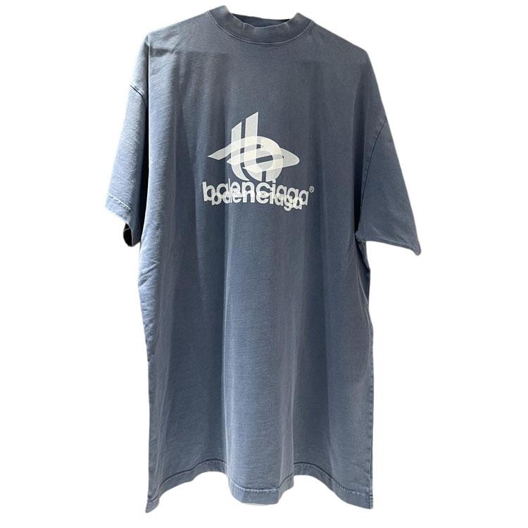 Balenciaga Balenciaga T Shirt Loose Fit Style Unisex Blue
