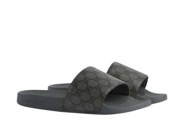 Gucci Gucci Slide Grey Sandals Monogram - view 2