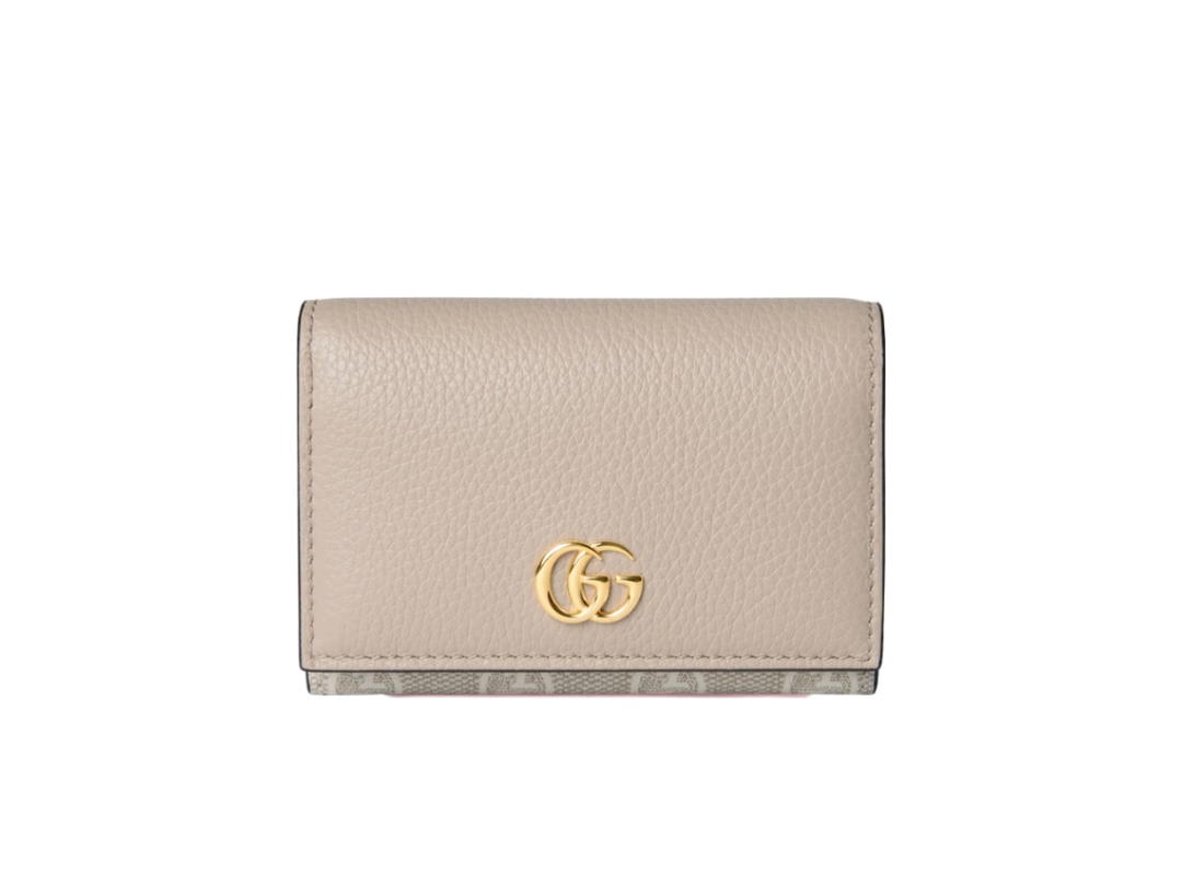 Gucci Gucci GG Marmont Bicolor Card Case Beige White