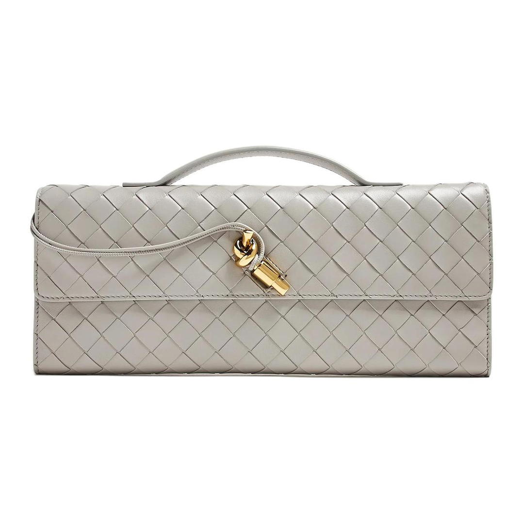 Bottega Veneta Bottega Veneta Andiamo Series Sheepskin Clutch Regular Women's Gray