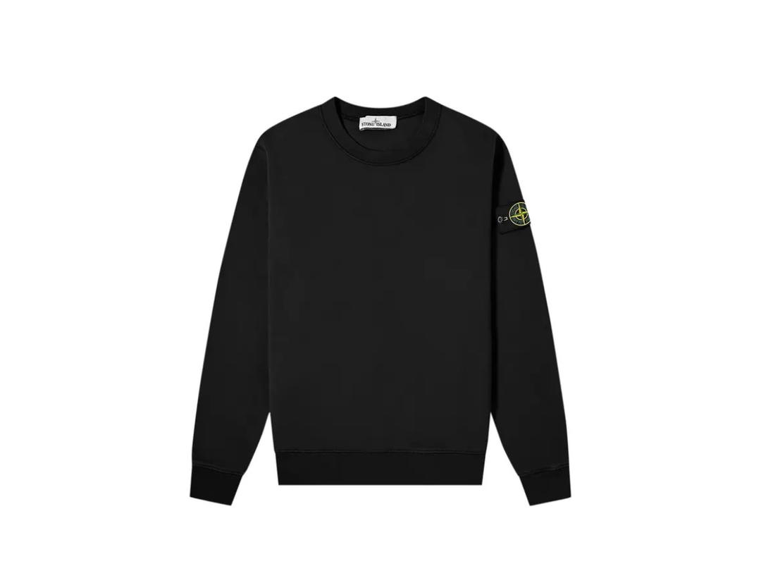 Stone Island Stone Island Garment Dyed Crewneck Sweatshirt Black