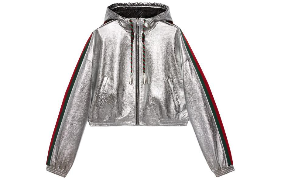 Gucci Gucci Leather Jackets Women's Silver