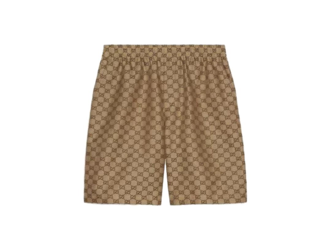 Gucci Gucci GG Supreme Linen Shorts Gg Supreme Linen Blend In Beige And Ebony