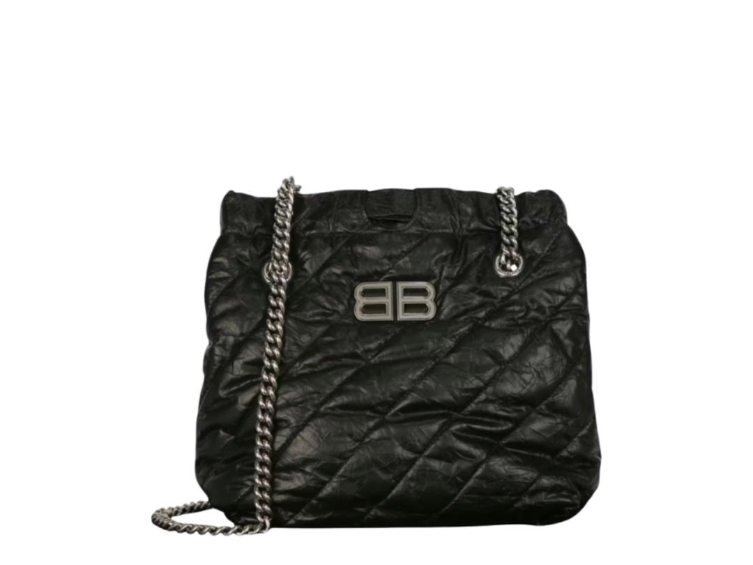 Balenciaga Balenciaga Small Quilted Crush Tote Bag Black