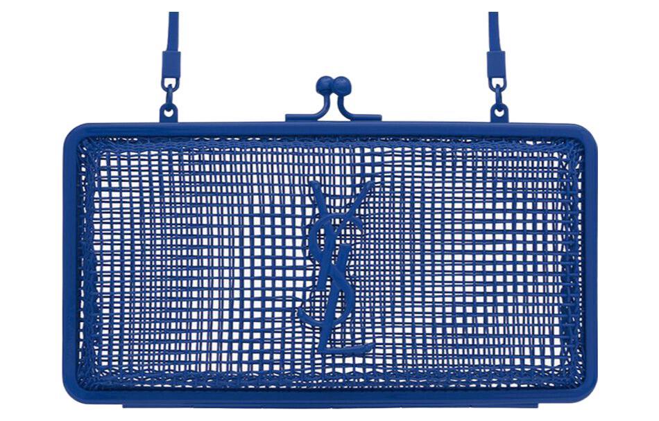 Saint Laurent Saint Laurent Metallic Feel Evening Dress Bag Chain Bag Shoulder Bag Crossbody Bag Women's Blue