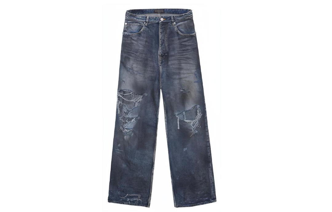 Balenciaga Balenciaga Casual Pants Loose Fit Style Unisex Blue