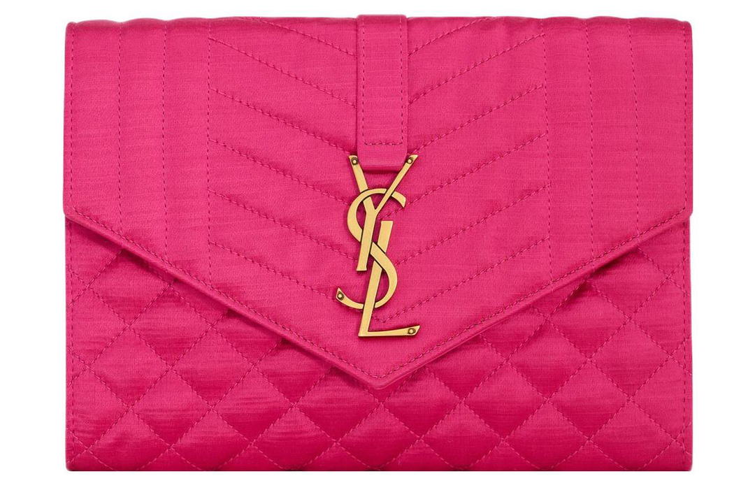 Saint Laurent Saint Laurent Cotton Clutch Women's Rhodolite Pink