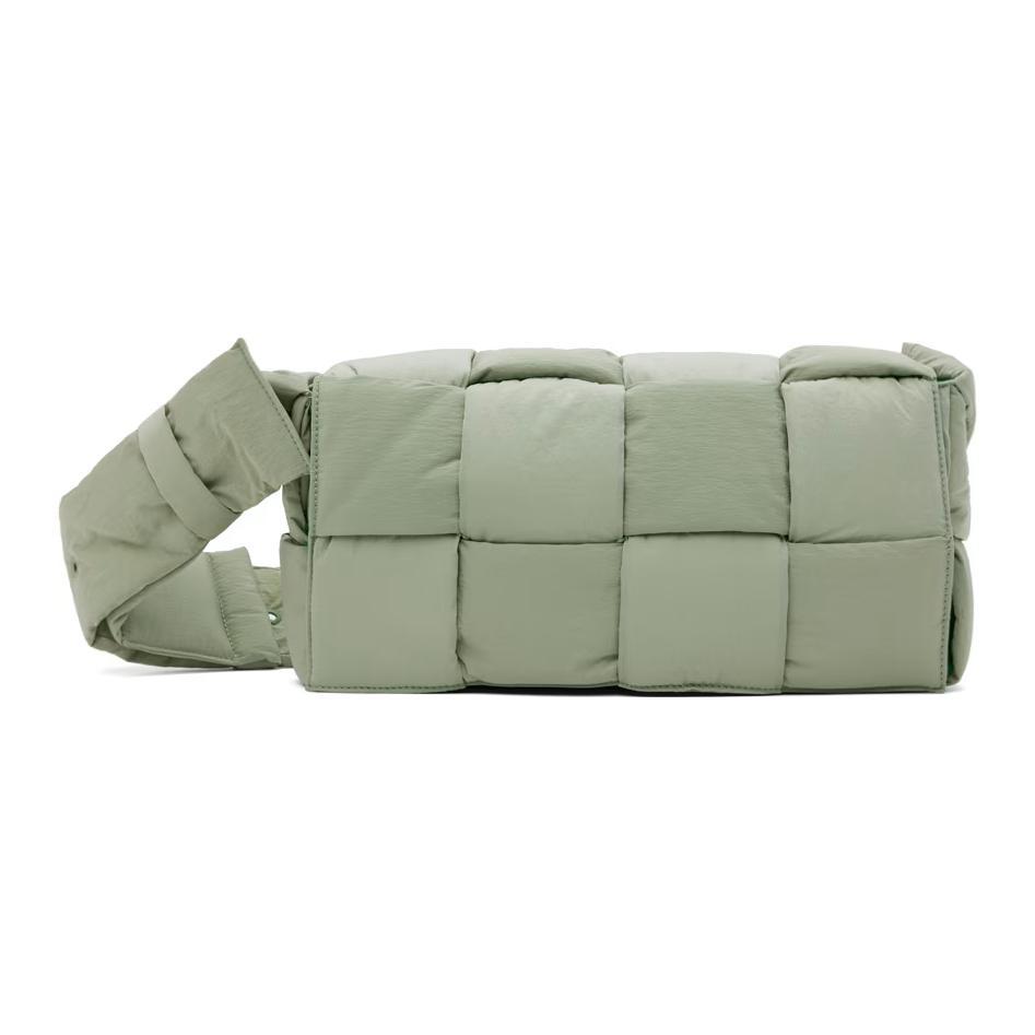 Bottega Veneta Bottega Veneta Intrecciato Polyamide Shoulder Bag Crossbody Bag Men's Gray Green