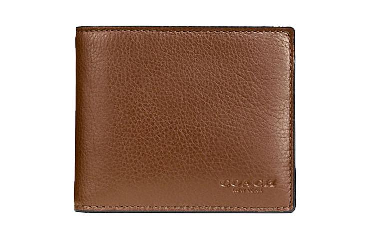 Coach Coach 3 IN 1 Wallet Litchi Grain Cow Leather 3 in 1 Wallet Men's Dark Brown