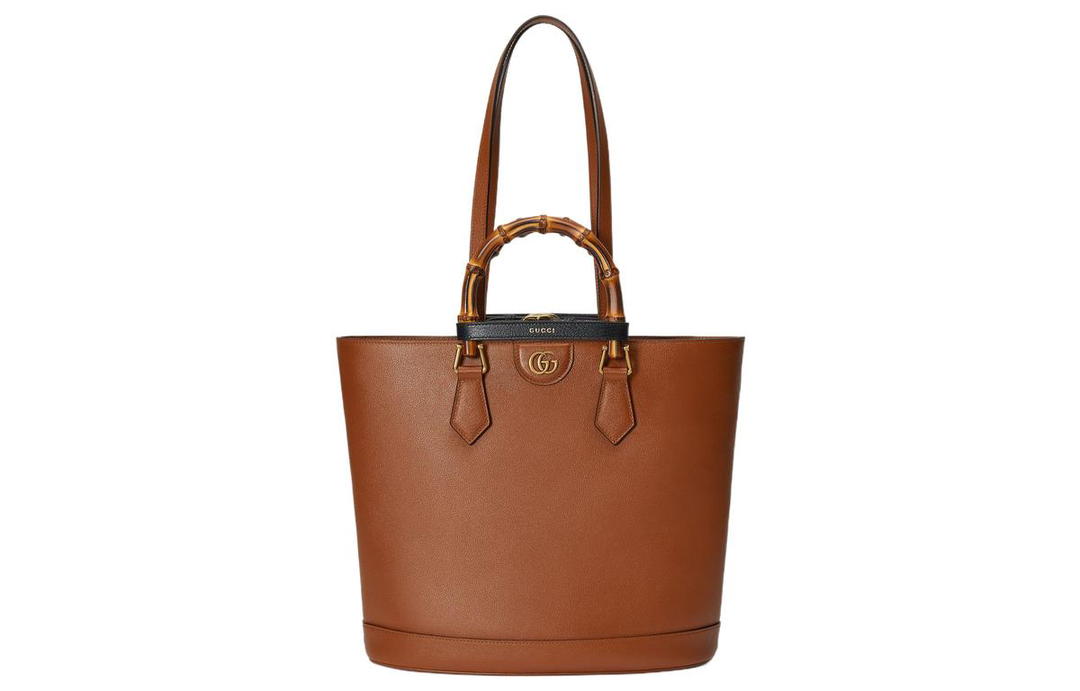 Gucci Gucci Diana Leather Tote Bag Shopping Bag Shoulder Bag Handbag Medium Size Women's Brown