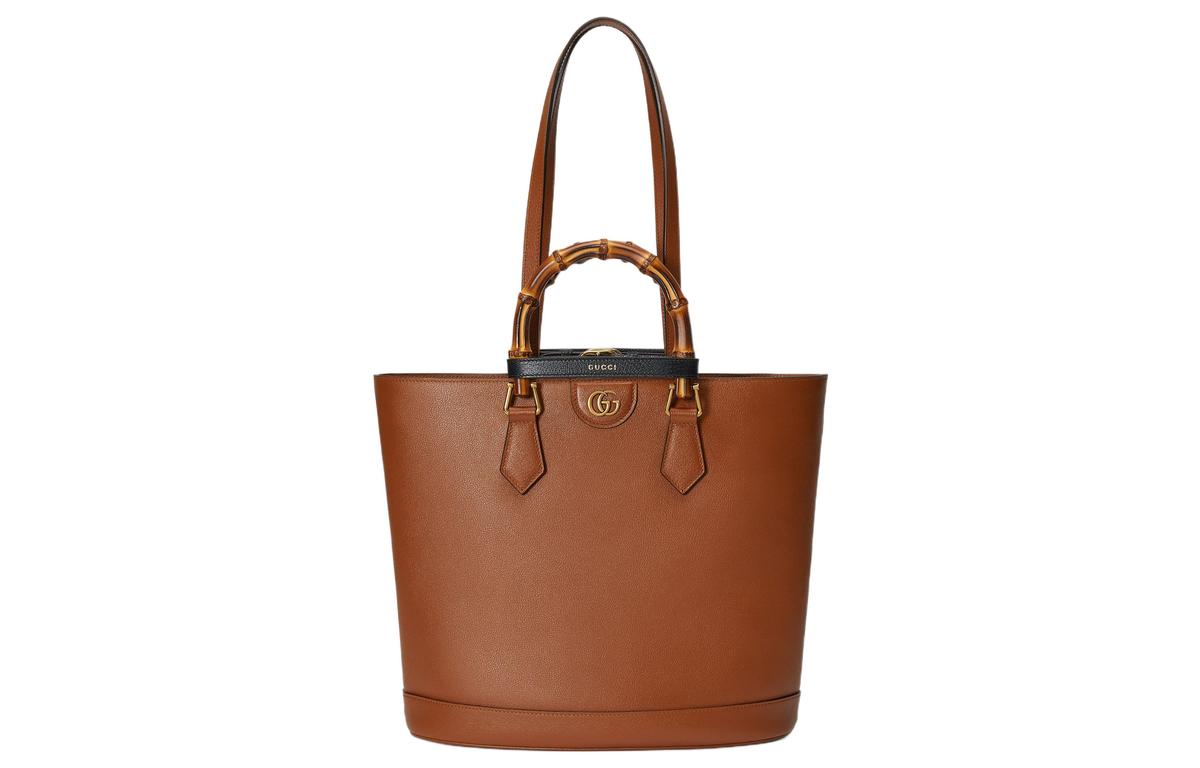 Gucci Gucci Diana Leather Tote Bag Shopping Bag Shoulder Bag Handbag Medium Size Women's Brown