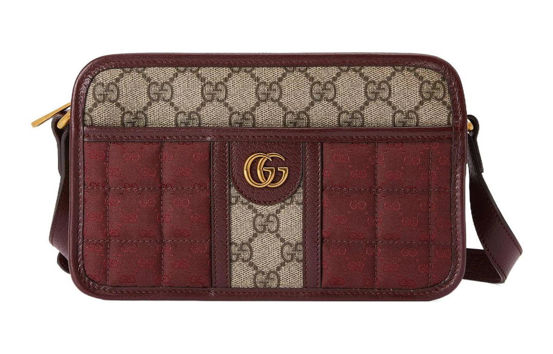 Gucci Gucci Canvas With Leather Crossbody Bag Shoulder Bag Men's Burgundy