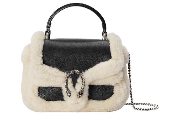Gucci Gucci Dionysus Shearling Bonded Leather Shoulder Bag Crossbody Bag Handbag Mini Women's Black