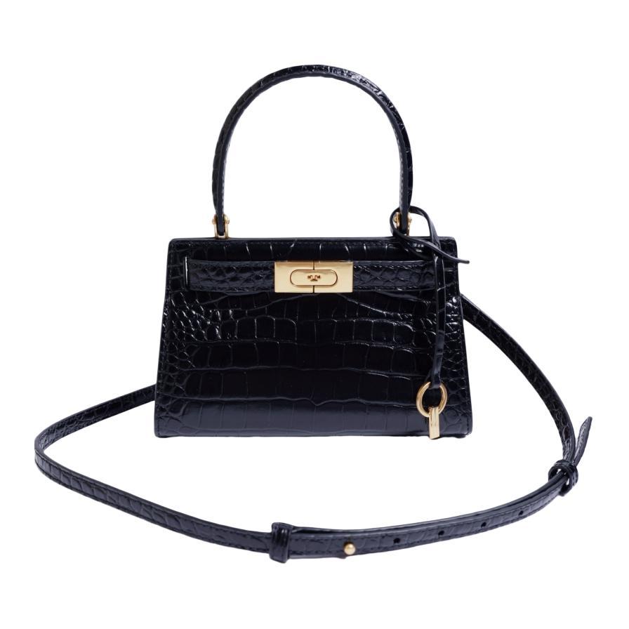Tory Burch TORY BURCH Lee Radziwill Leather Handbag Shoulder Bag Crossbody Bag Small Size Women's Black