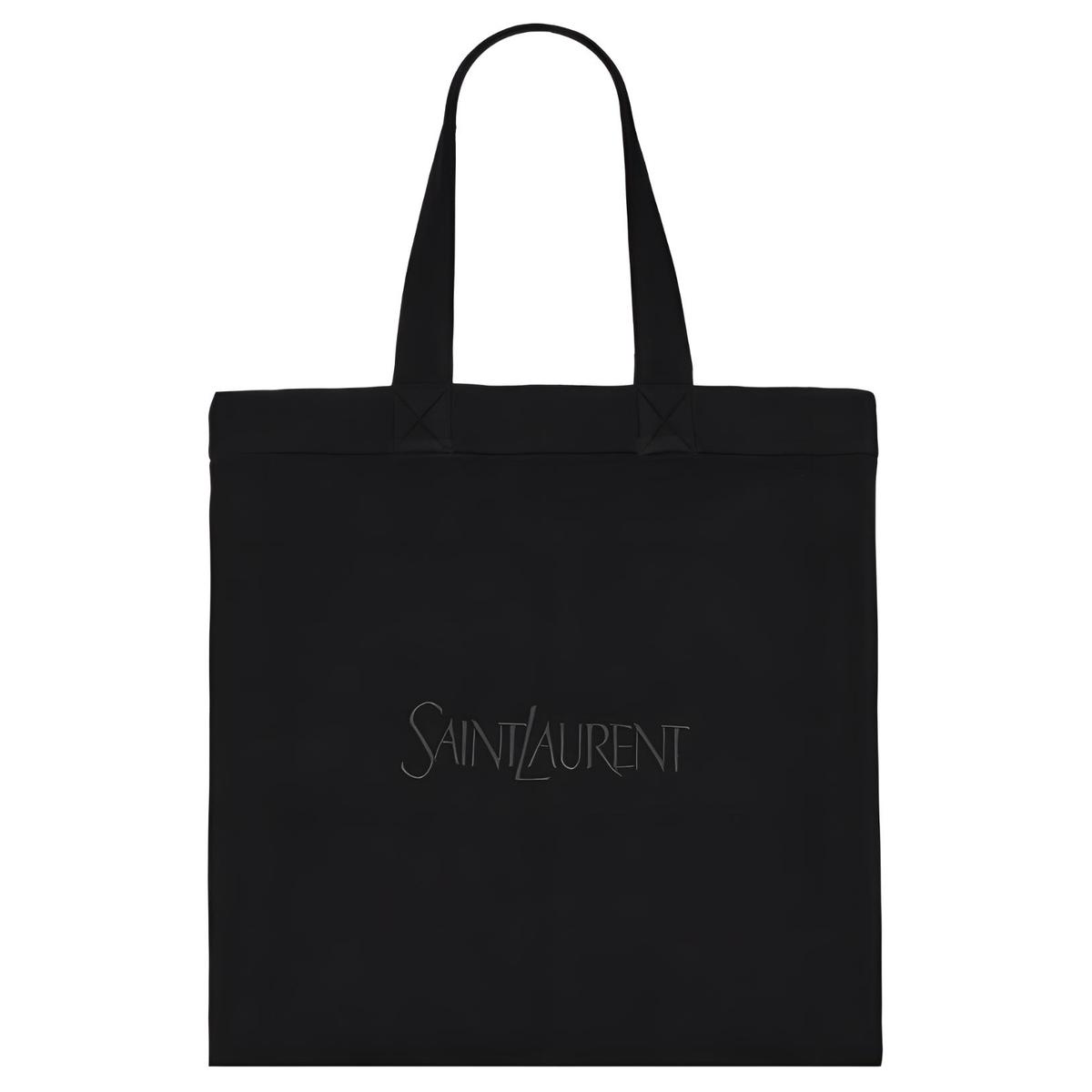 Saint Laurent Saint Laurent Cotton Tote Bag Shopping Bag Shoulder Bag Handbag Men's Black