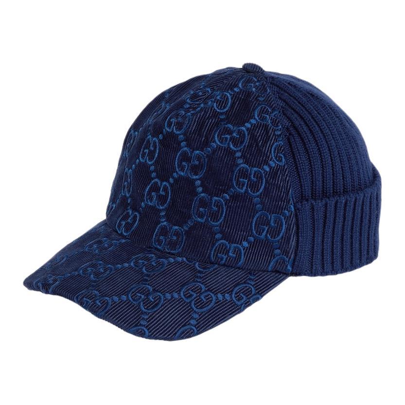 Gucci Gucci Corduroy, Velvet Baseball Caps Men's Blue