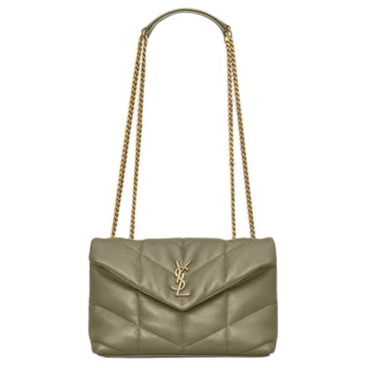 Saint Laurent Saint Laurent PUFFER Sheepskin Shoulder Bag Crossbody Bag Mini Women's Deep Moss Green