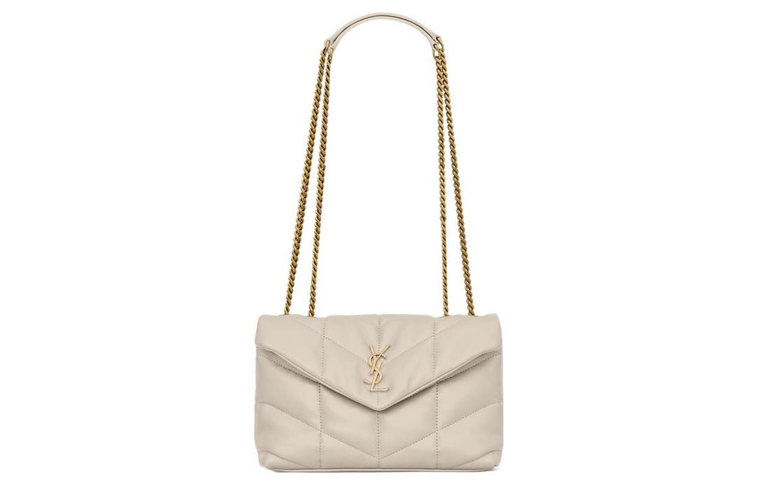 Saint Laurent SAINT LAURENT PUFFER Lambskin Portable Crossbody Bag, Shoulder Bag Women's White