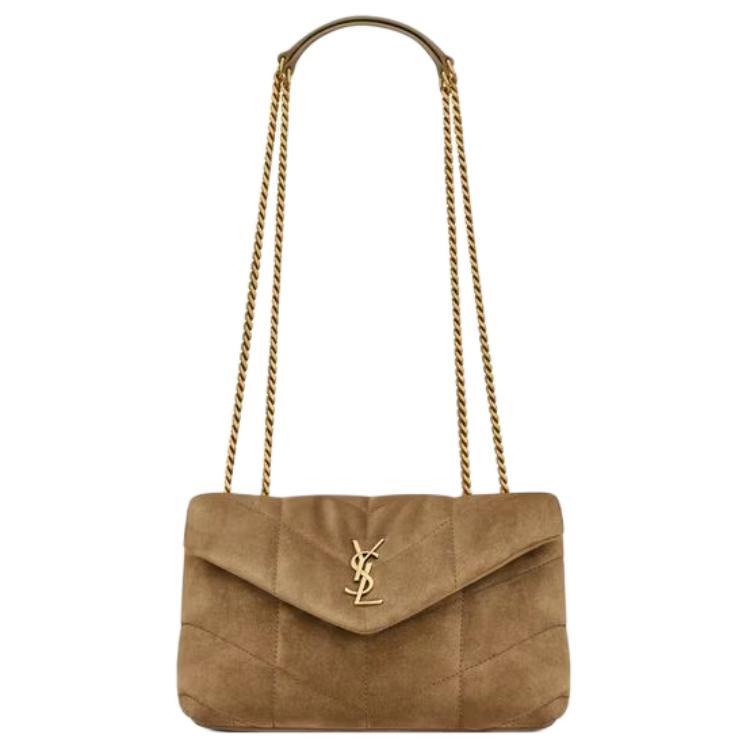 Saint Laurent Saint Laurent LOULOU Calfskin Envelope Bag Crossbody Bag Shoulder Bag Mini Women's Khaki