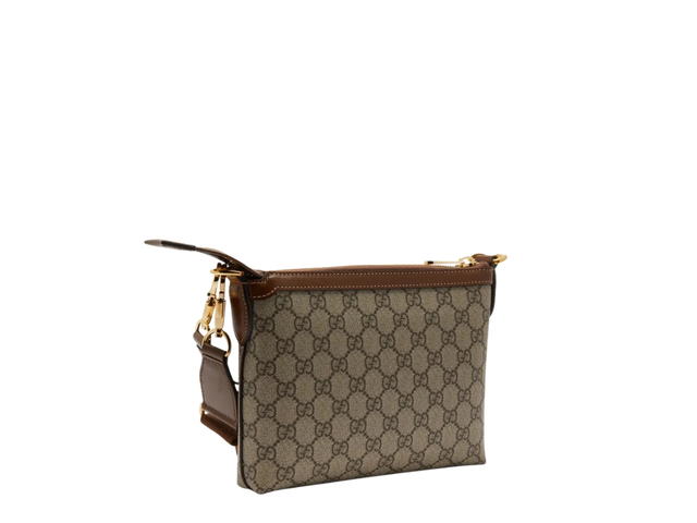 Gucci Gucci GG Supreme Monogram Cross Body Bag In Gold Hardware With Beige - view 2
