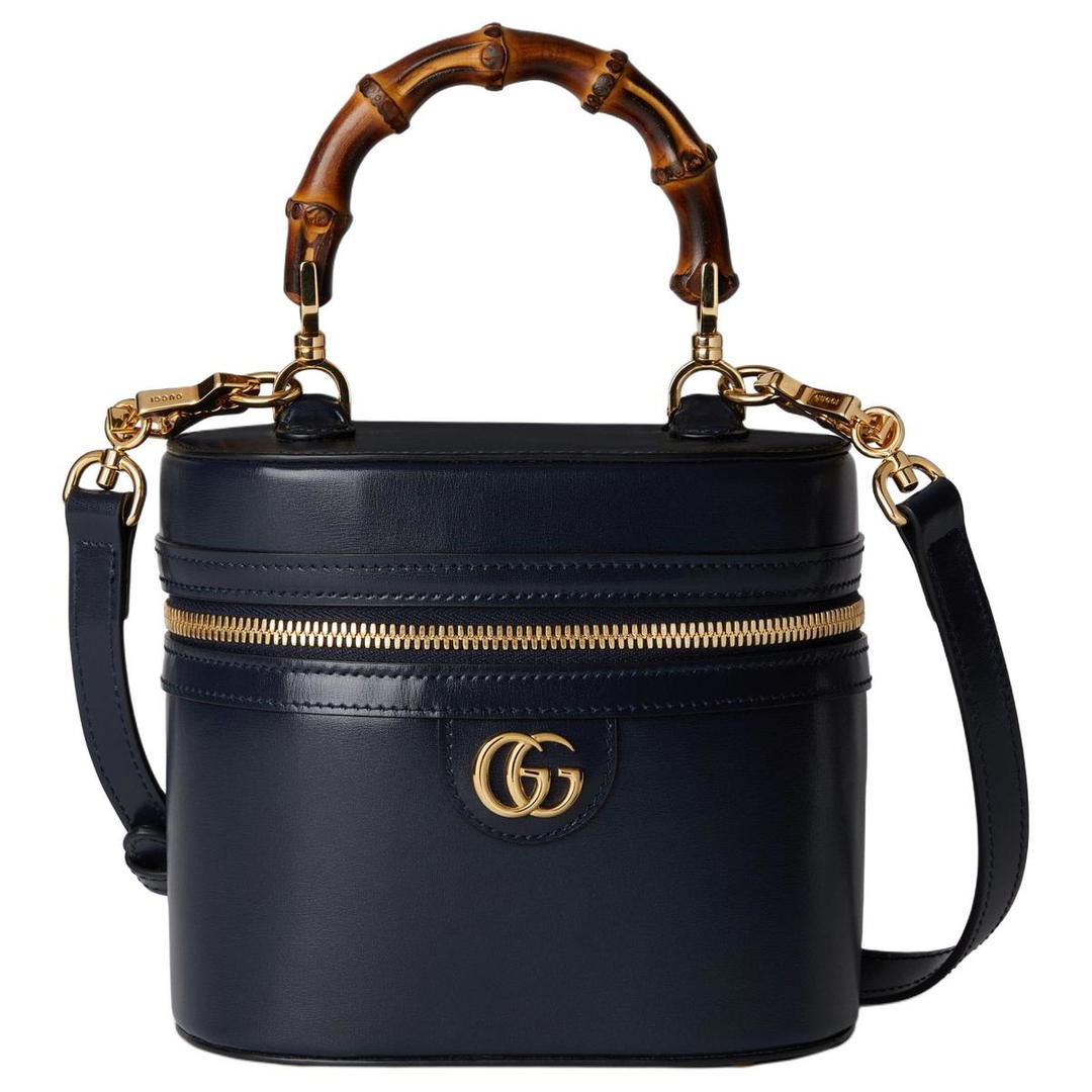Gucci Gucci Leather Handbag Shoulder Bag Crossbody Bag Mini Women's Dark Blue