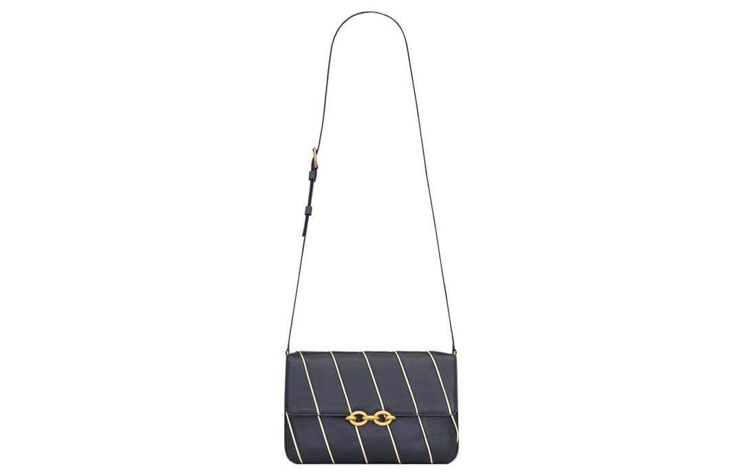 Saint Laurent Saint Laurent LE MAILLON Satin Mixed With Lambskin Shoulder Bag Crossbody Bag Regular Women's Marine Blue/Silver