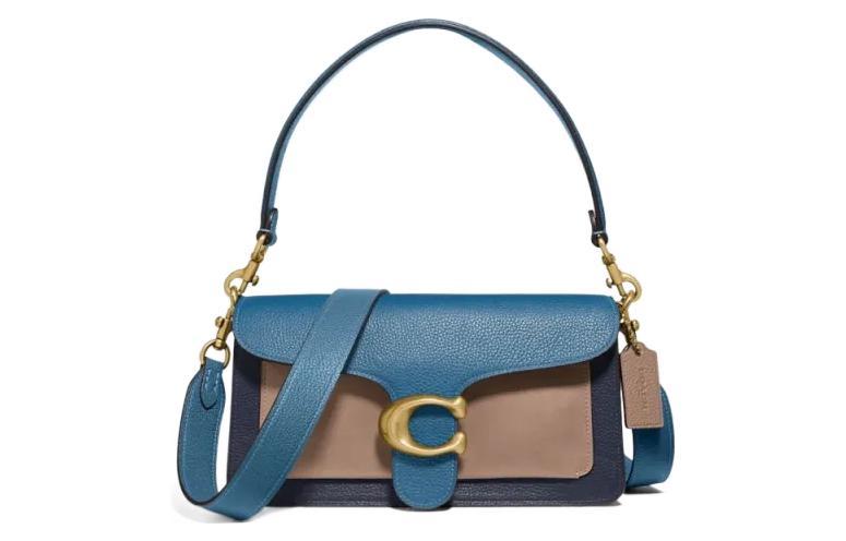 Coach Coach Tabby Leather Wine God Bag One Shoulder Crossbody Shoulder Bag Handbag Medium Size Women's Lake Blue & Orange