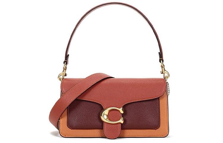 Coach Coach Tabby Leather Shoulder Bag Portable Crossbody Bag Shoulder Bag Women's Brown & Orange & Multicolor