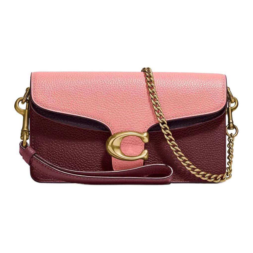 Coach Coach Tabby Leather One Shoulder Handbag Crossbody Bag Mini Women's Macaroon Pink & Burgundy