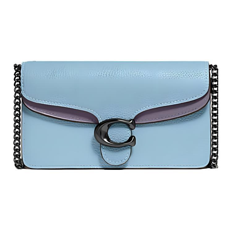 Coach Coach Tabby Polished Pebbled Leather Shoulder Bag Crossbody Bag Small Size Women's Blue