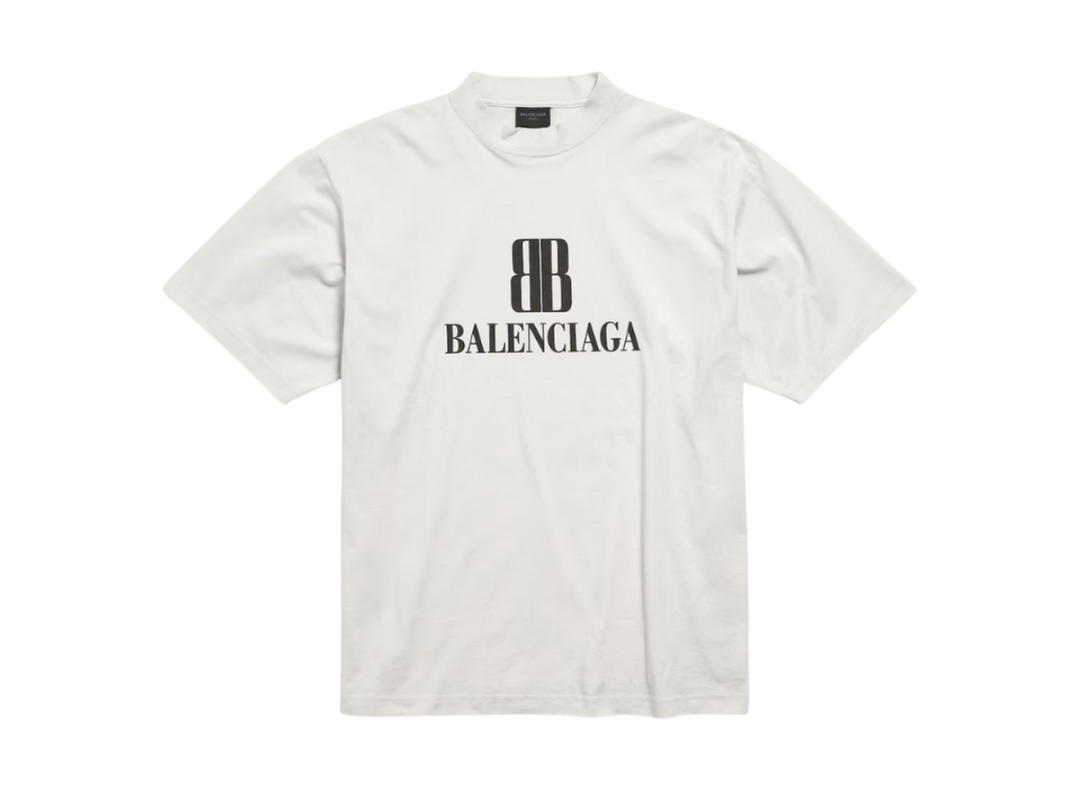 Balenciaga Balenciaga Nano BB T-Shirt Medium Fit Dirty White