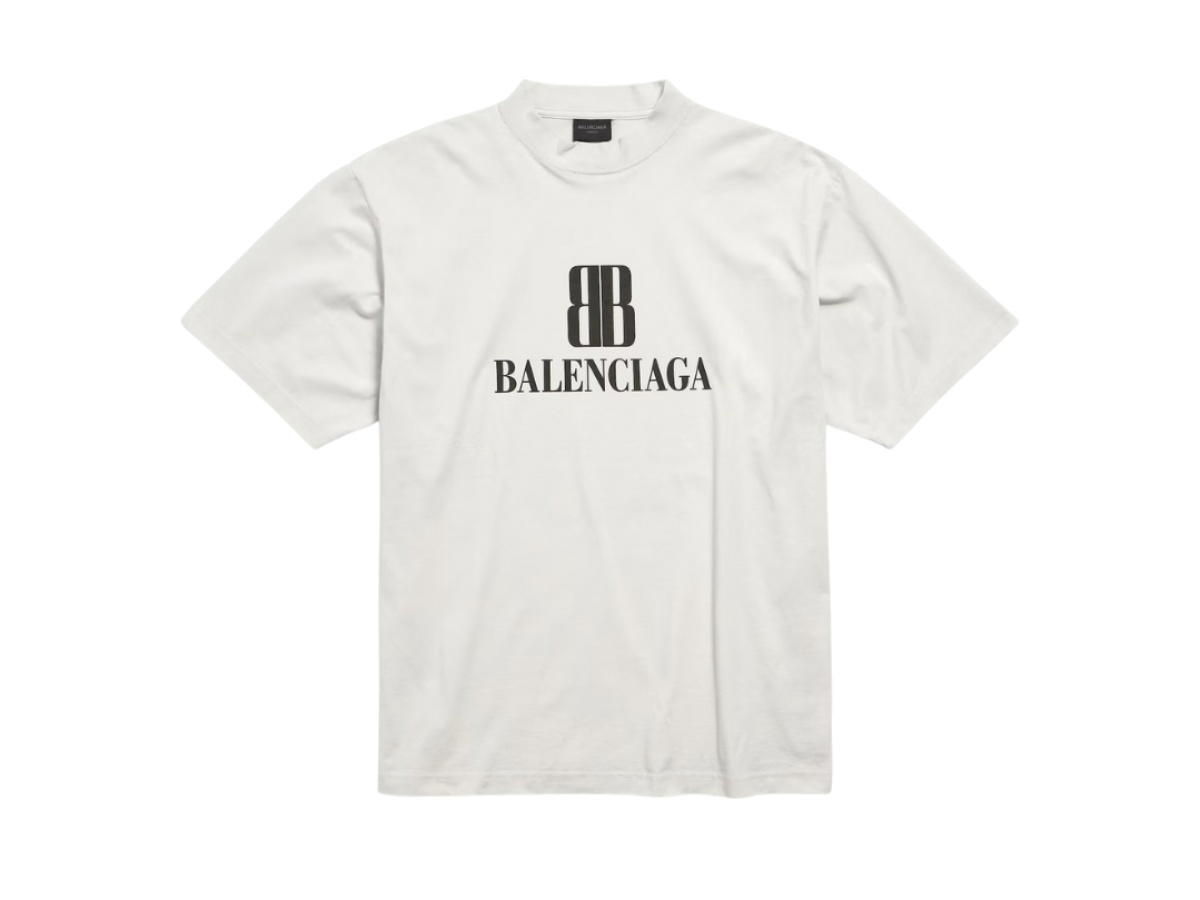 Balenciaga Balenciaga Nano BB T-Shirt Medium Fit Dirty White