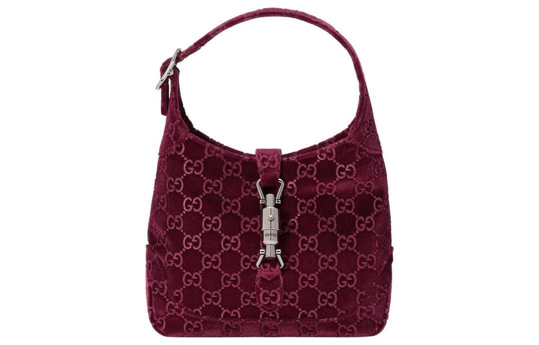 Gucci Gucci Jackie 1961 Velvet Handbag Shoulder Bag Women's Burgundy