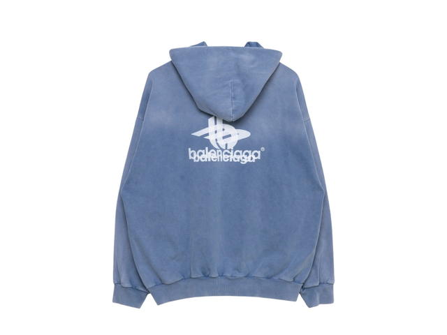 Balenciaga Balenciaga Phantom Overlap 3B Washed Hoodie Blue - view 2