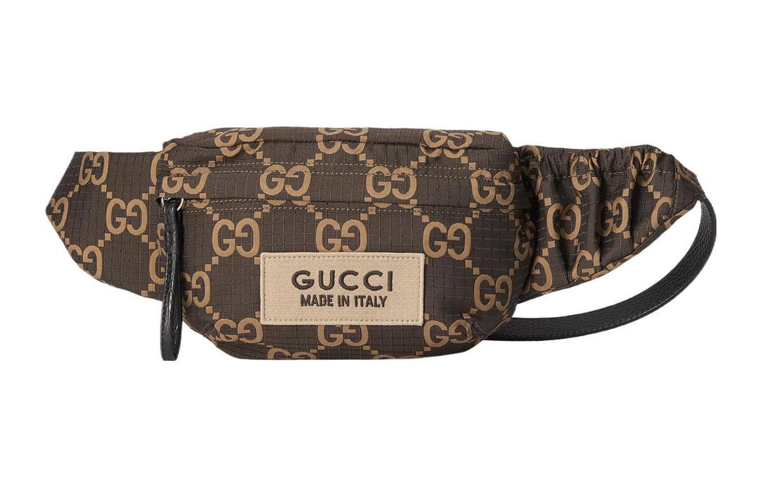 Gucci Gucci Polyester Fanny Pack Large Size Men's Ebony & Beige