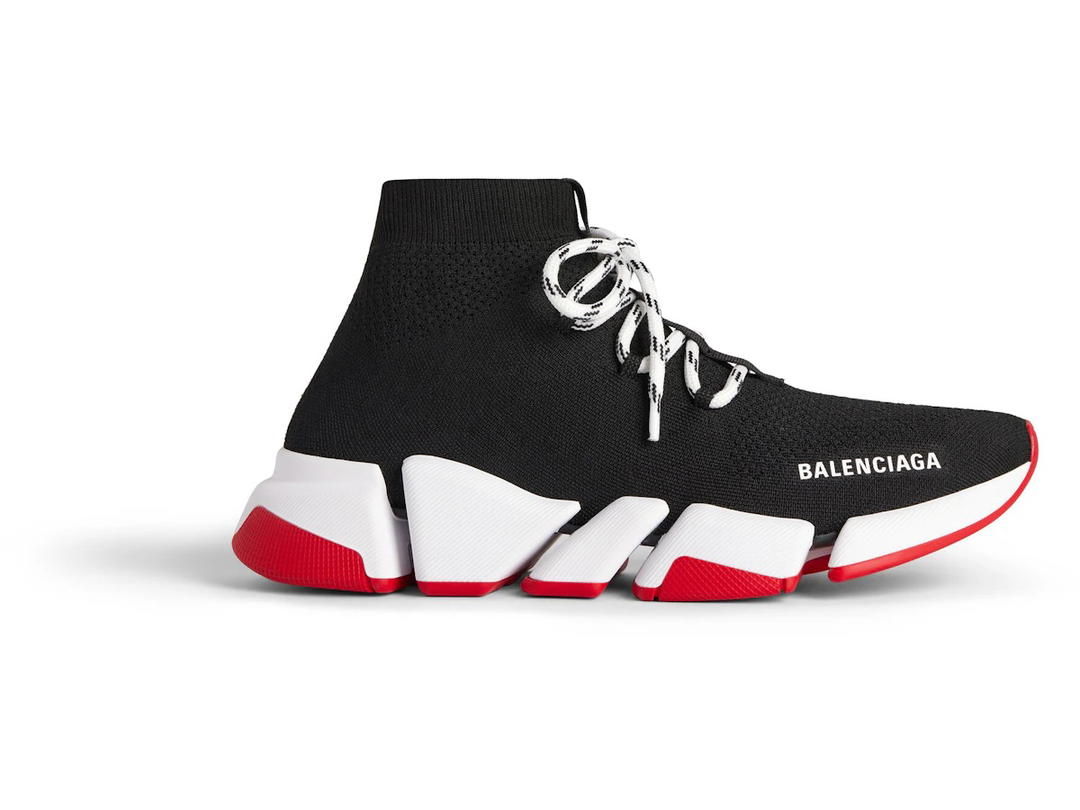 Balenciaga Balenciaga Speed 2.0 Lace Up Black Red Sole