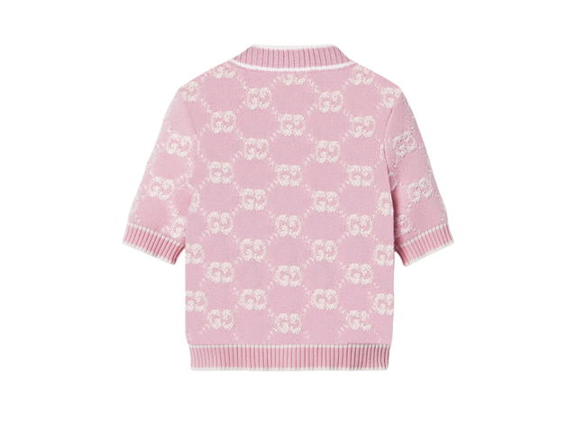 Gucci Gucci GG Supreme Wool Bouclé Top Light Pink White - view 2