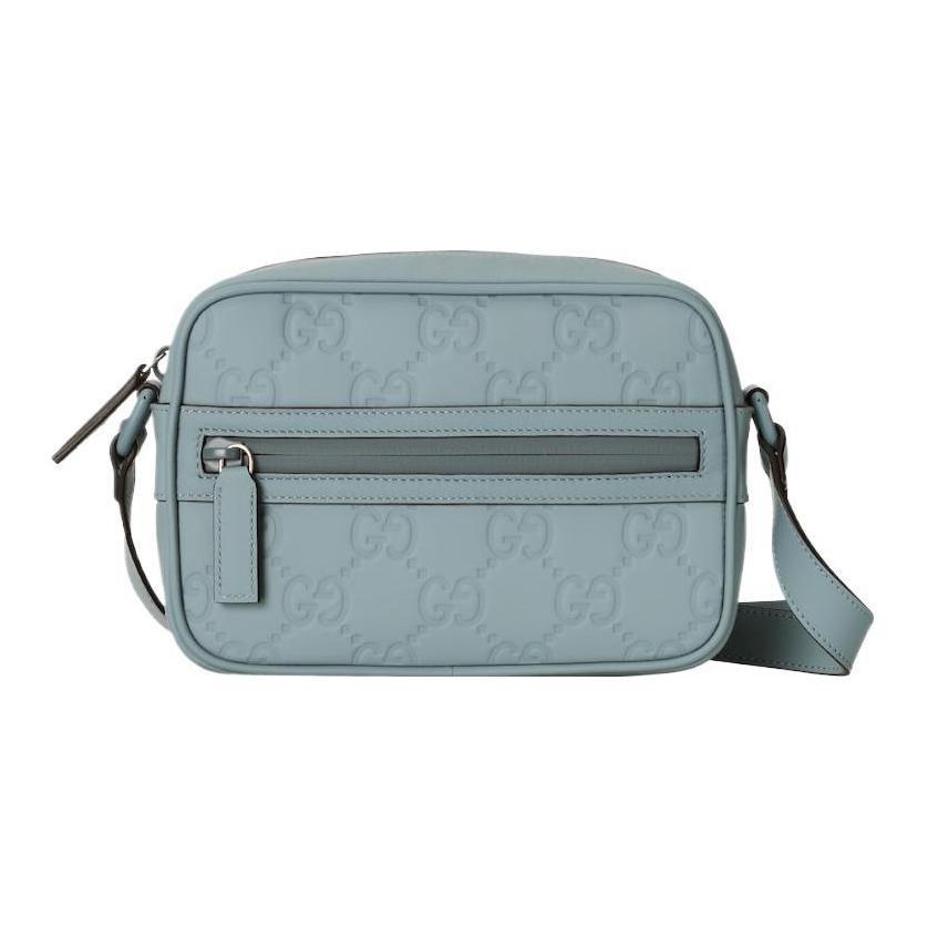Gucci Gucci Rubber Leather Shoulder Bag Crossbody Bag Mini Men's Light Blue
