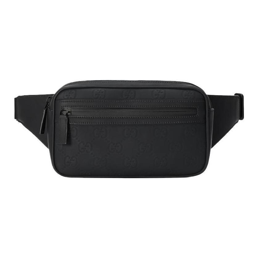 Gucci Gucci Rubber Leather Fanny Pack Men's Black