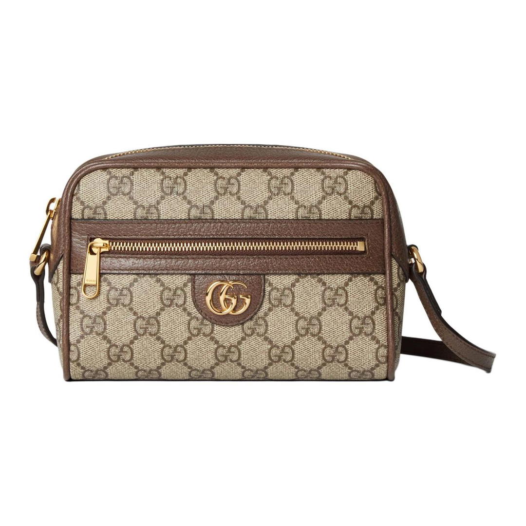 Gucci Gucci Ophidia Canvas With Leather Binding Crossbody Bag Shoulder Bag Women's Beige & Brown