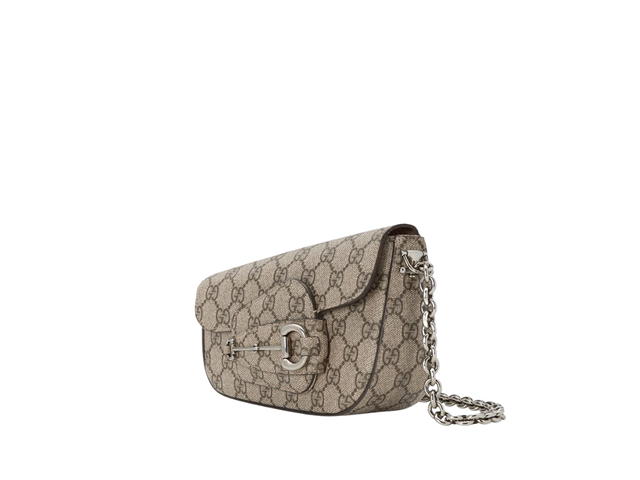Gucci Gucci Horsebit 1955 Mini Shoulder Bag Beige Ebony GG Supreme - view 3