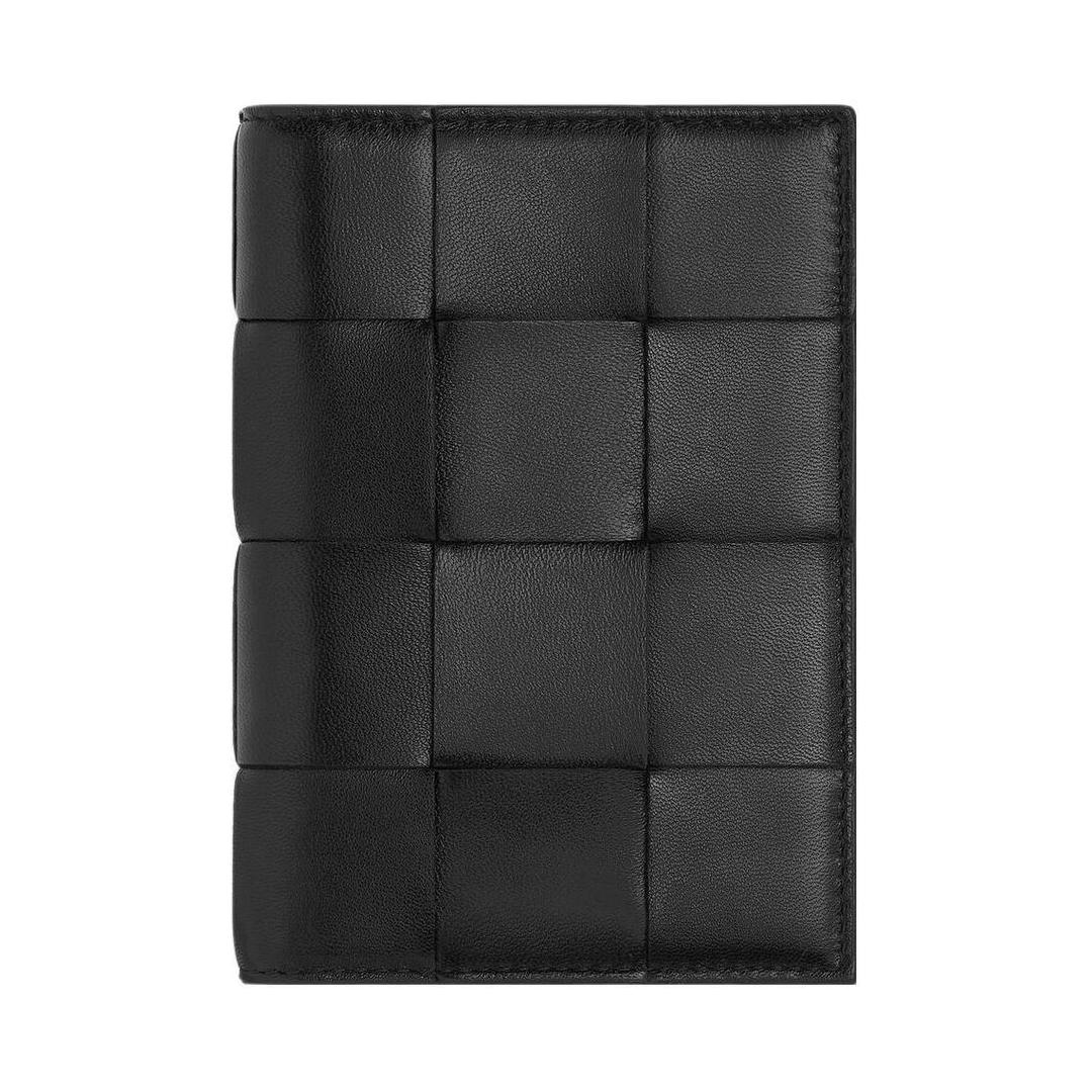 Bottega Veneta Bottega Veneta CASSETTE Sheepskin Passport Holder Unisex Black