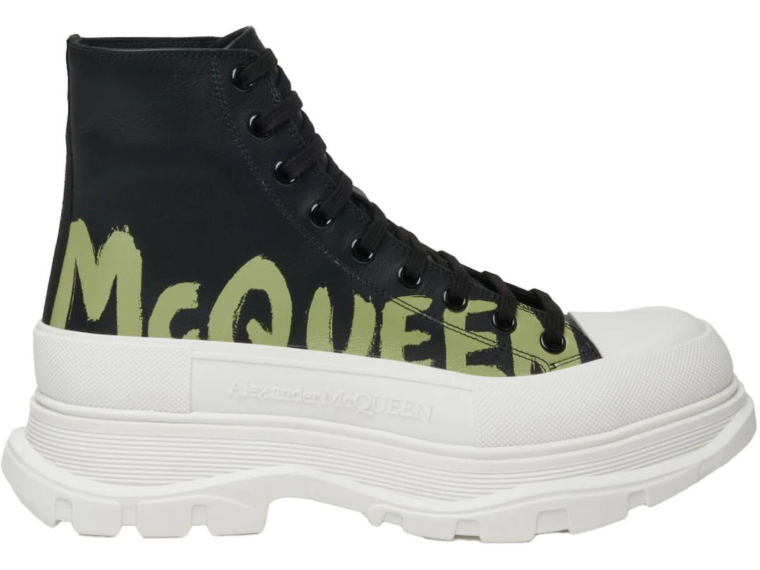 Alexander McQueen Alexander McQueen Tread Slick Boot Graffiti Black Khaki